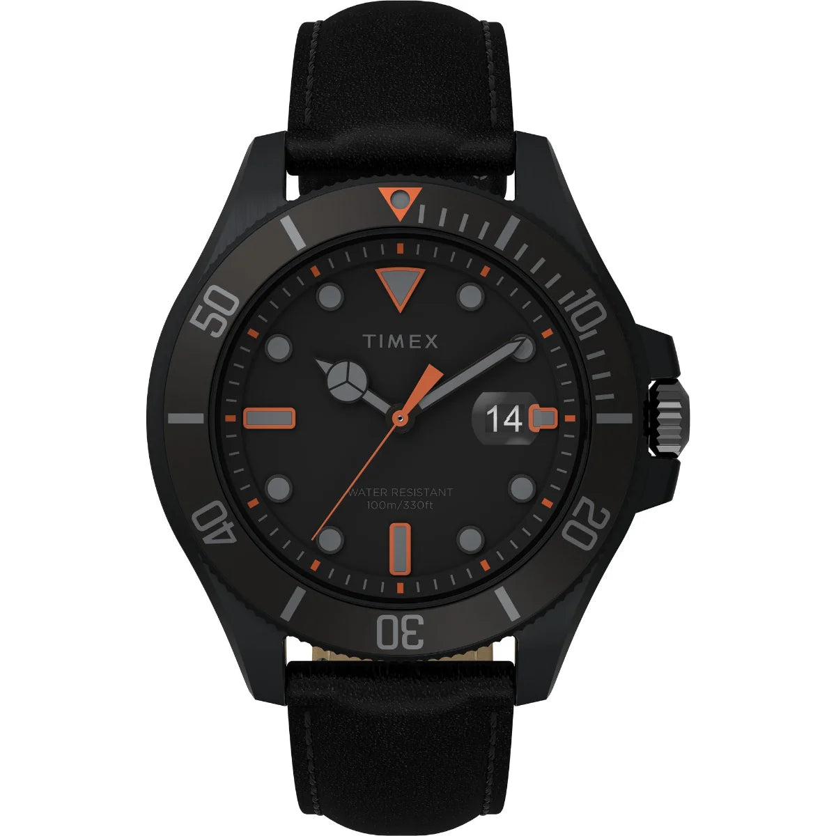 TIMEX Harborside Coast 43mm Leather Strap Watch TW2V42300UJ - KRISHNA WATCH COMPANY