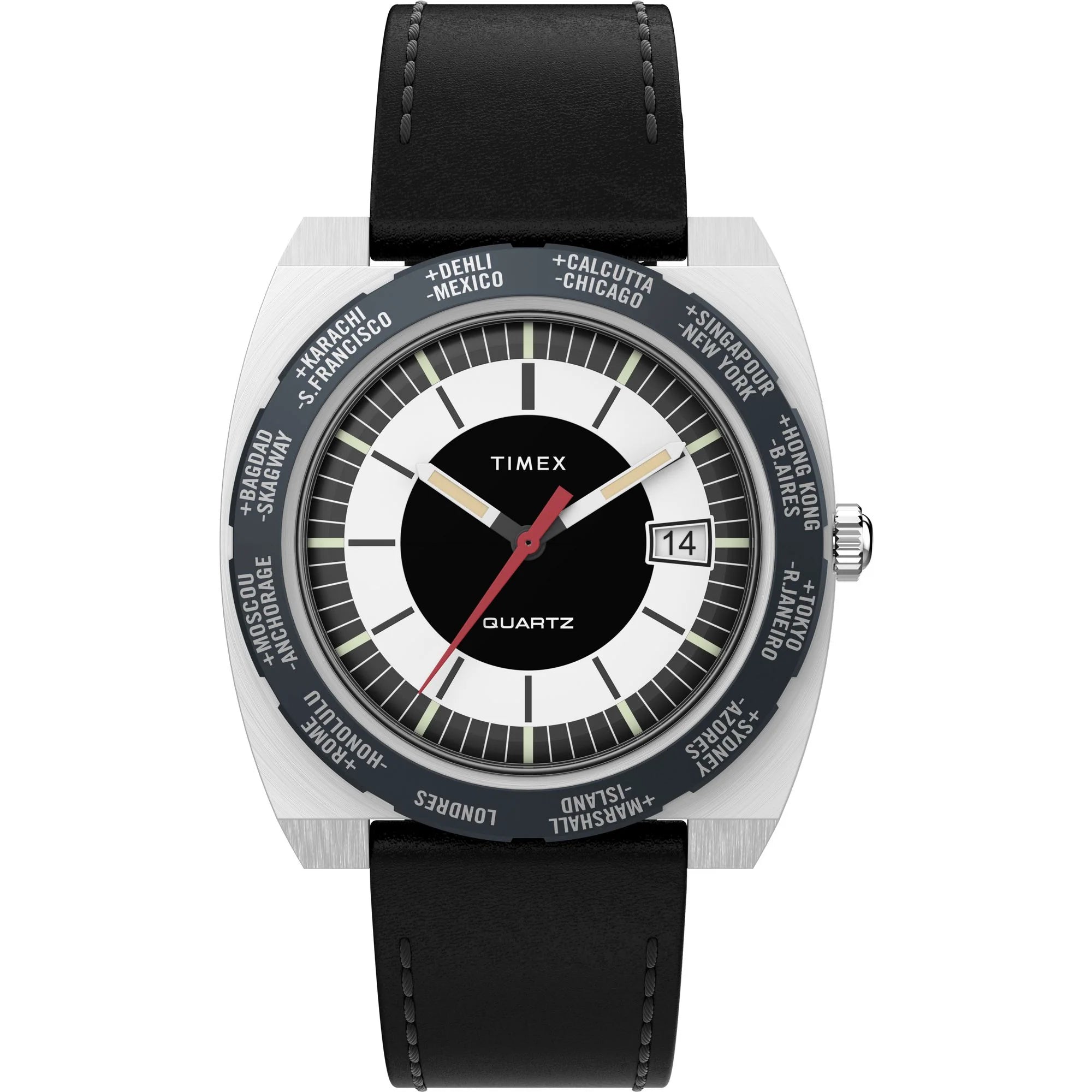 Q Timex Black Tonneau Dial Analog Men's Watch - TW2V69500U9 - KRISHNA WATCH COMPANY