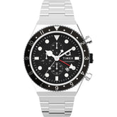 TIMEX Q Timex 3-Time Zone Chronograph 40mm Stainless Steel Bracelet Watch TW2V69800UJ