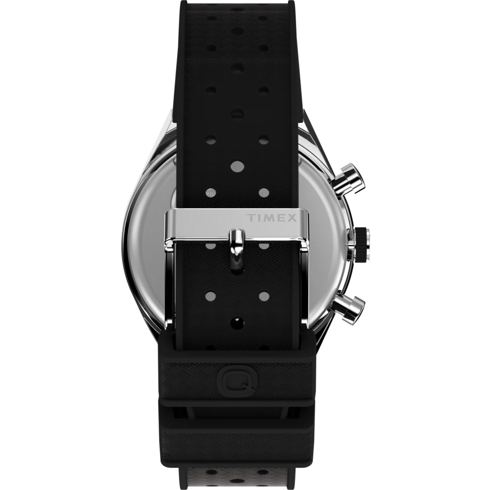 Timex Q Timex 3-Time Zone Chronograph 40mm Synthetic Rubber Strap Watch TW2V70200UJ - KRISHNA WATCH COMPANY