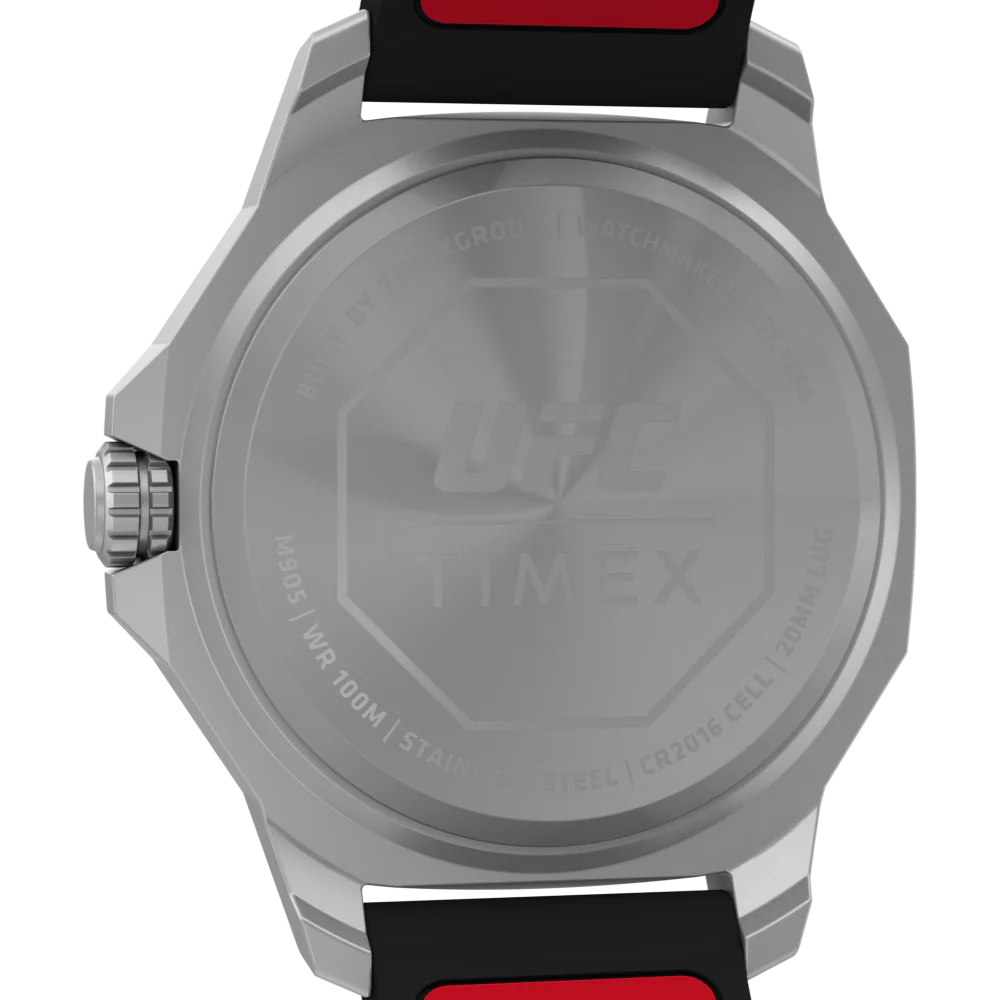 Timex UFC Reveal 41mm Silicone Backed Leather Strap Watch -TW2V85400X6 - KRISHNA WATCH COMPANY