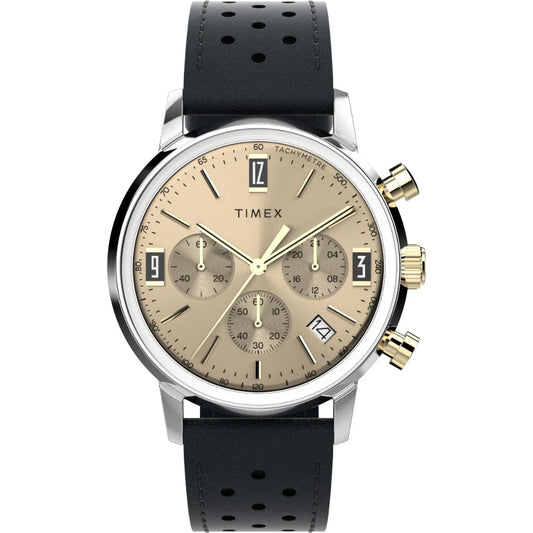 Timex marlin Men's Beige Analog Round Stainless Steel Dial Watch TW2W10000UJ