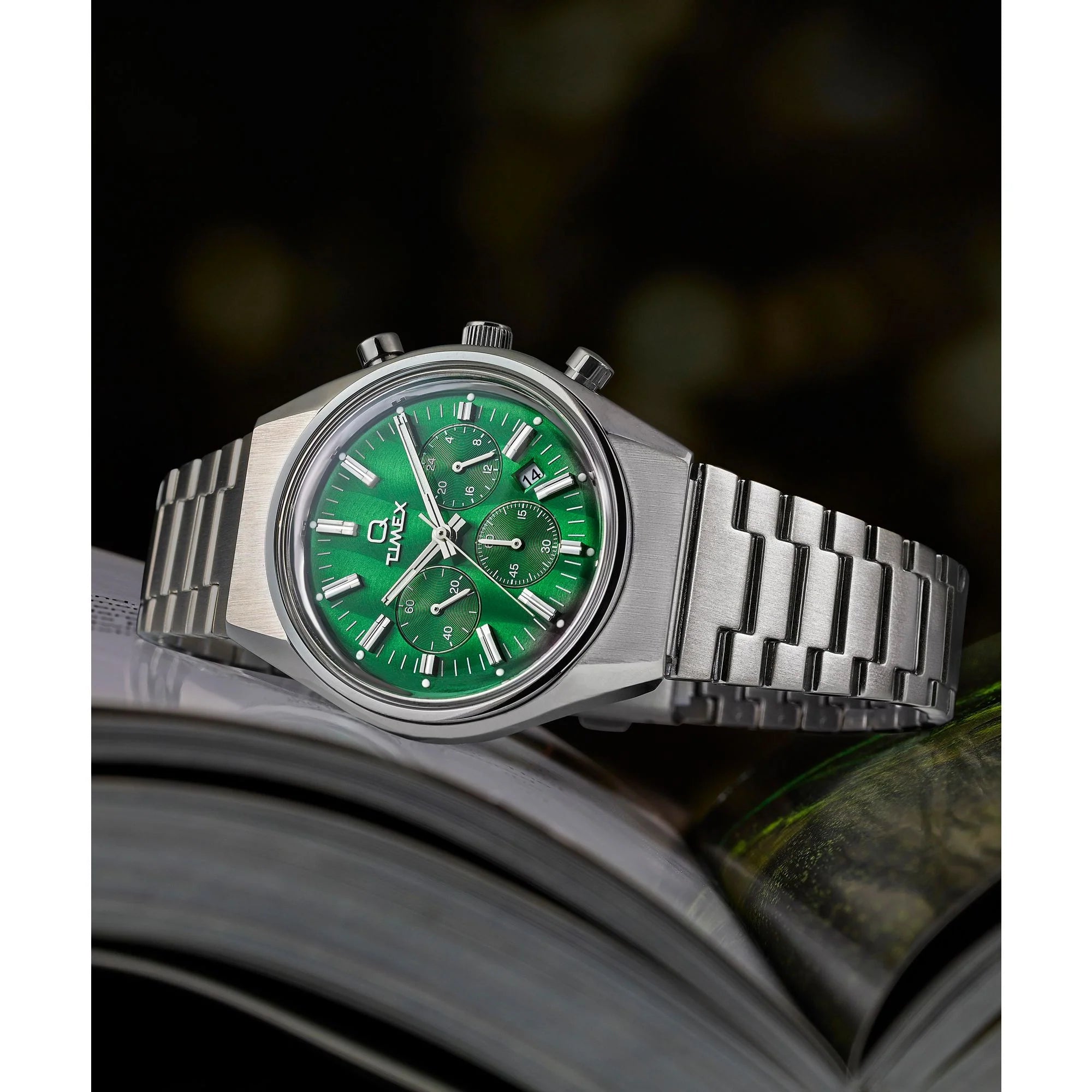 TIMEX Q TIMEX Men Green Round Dial Analog Watch - TW2W33600UJ - KRISHNA WATCH COMPANY
