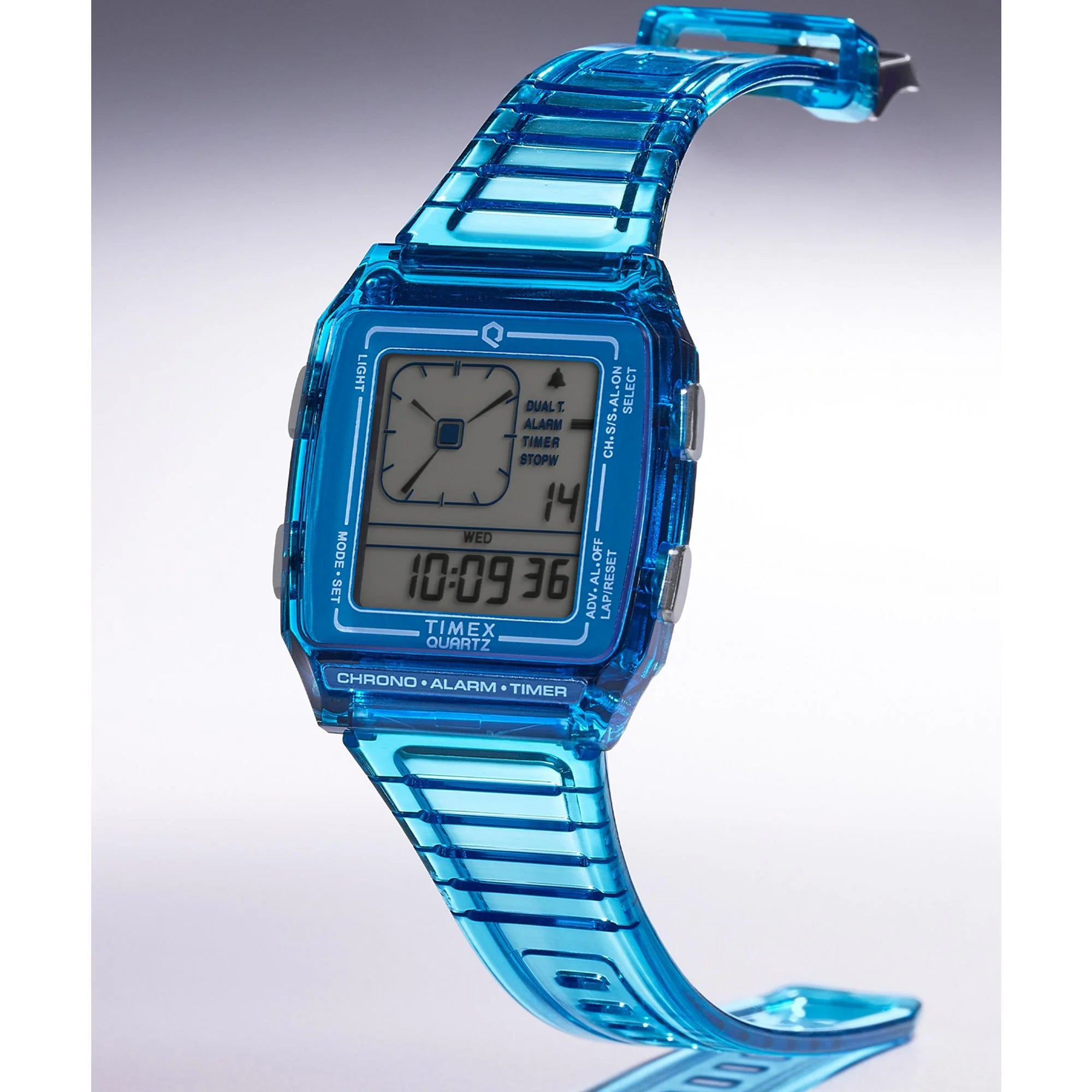 Q Timex Grey Rectangle Dial Digital Unisex Watch - TW2W45100UJ - KRISHNA WATCH COMPANY