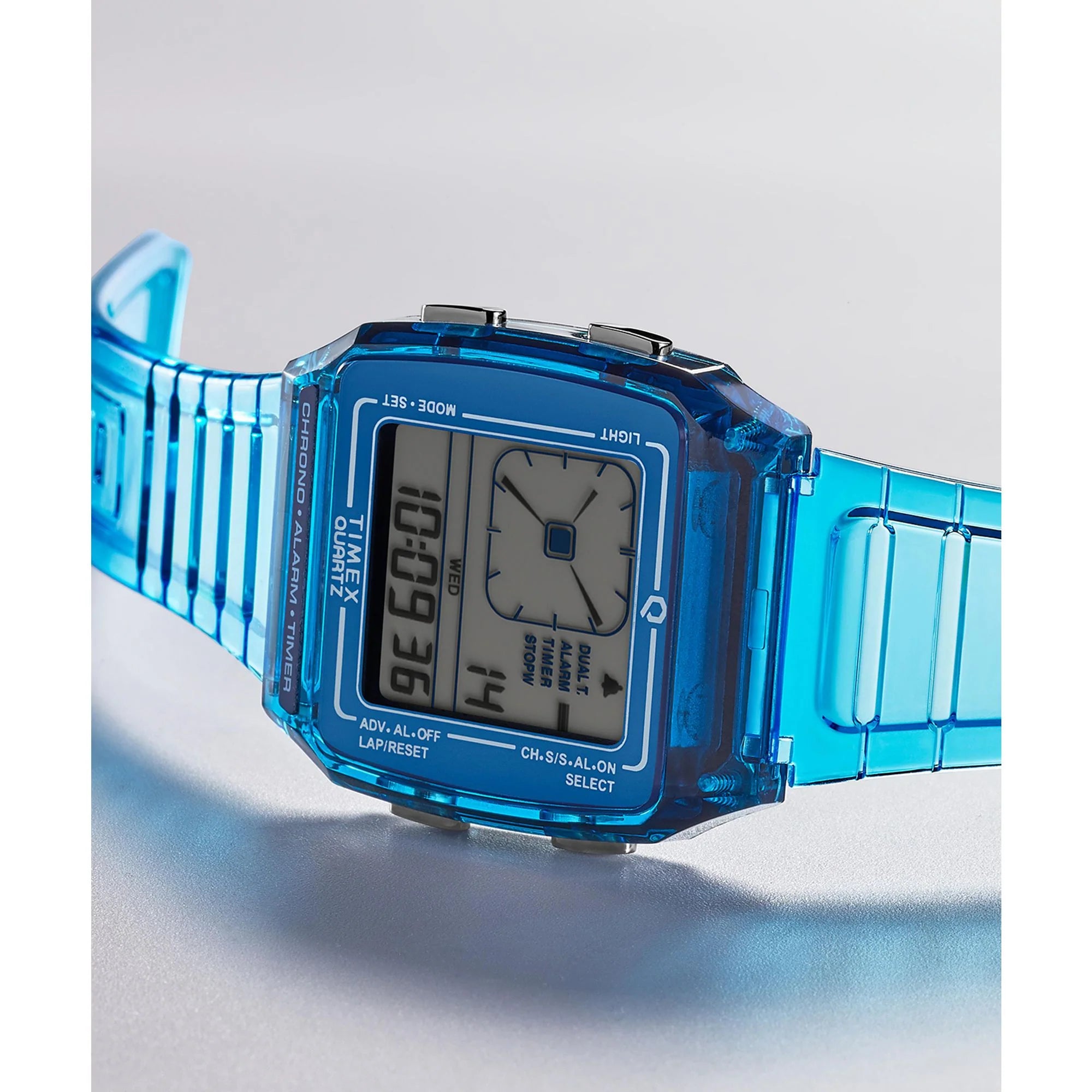 Q Timex Grey Rectangle Dial Digital Unisex Watch - TW2W45100UJ - KRISHNA WATCH COMPANY