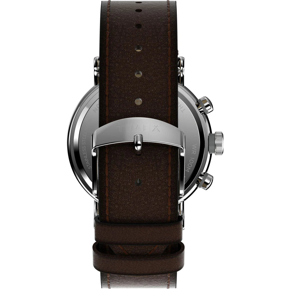 TIMEX Waterbury Standard 43mm Leather Strap Watch TW2W47300UJ - KRISHNA WATCH COMPANY