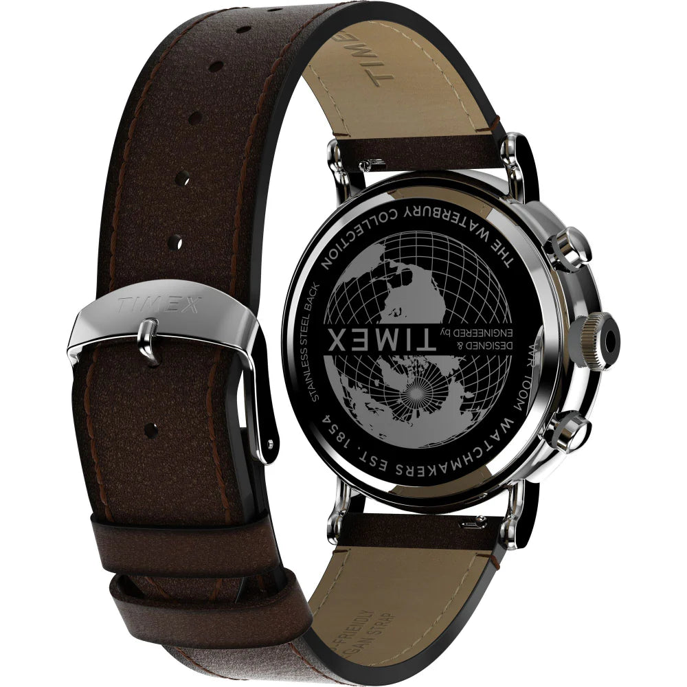 TIMEX Waterbury Standard 43mm Leather Strap Watch TW2W47300UJ - KRISHNA WATCH COMPANY