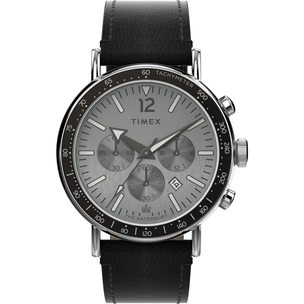 TIMEX Waterbury Standard 43mm Leather Strap Watch - TW2W47400UJ - KRISHNA WATCH COMPANY