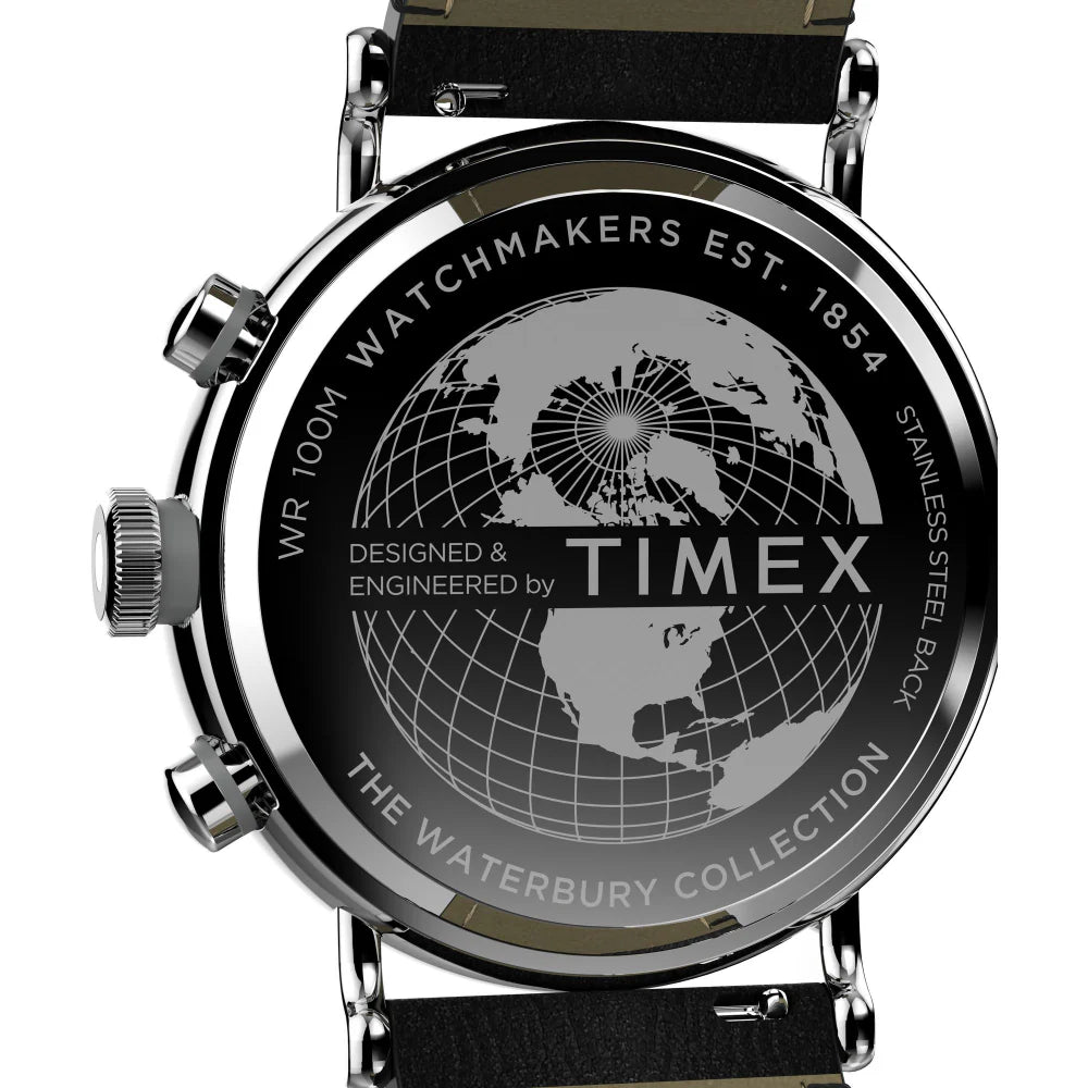 TIMEX Waterbury Standard 43mm Leather Strap Watch - TW2W47400UJ - KRISHNA WATCH COMPANY