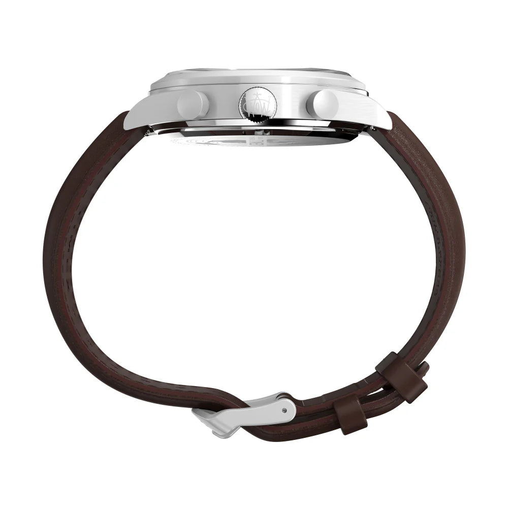 TIMEX Waterbury Traditional Fly Back Chronograph 43mm Leather Strap Watch TW2W47900UJ - KRISHNA WATCH COMPANY