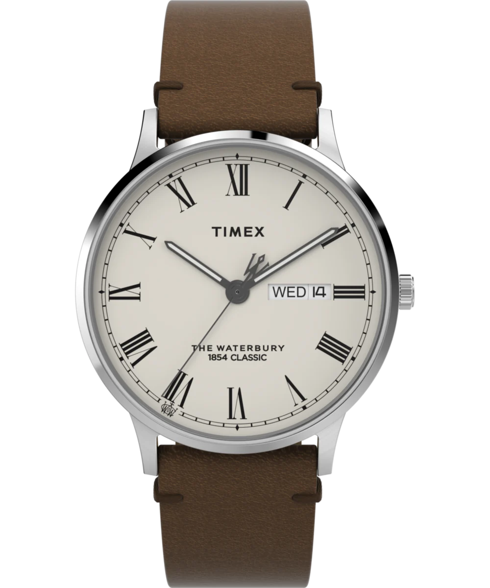 TIMEX Waterbury Classic 40mm Leather Strap Watch TW2W50600UJ - KRISHNA WATCH COMPANY