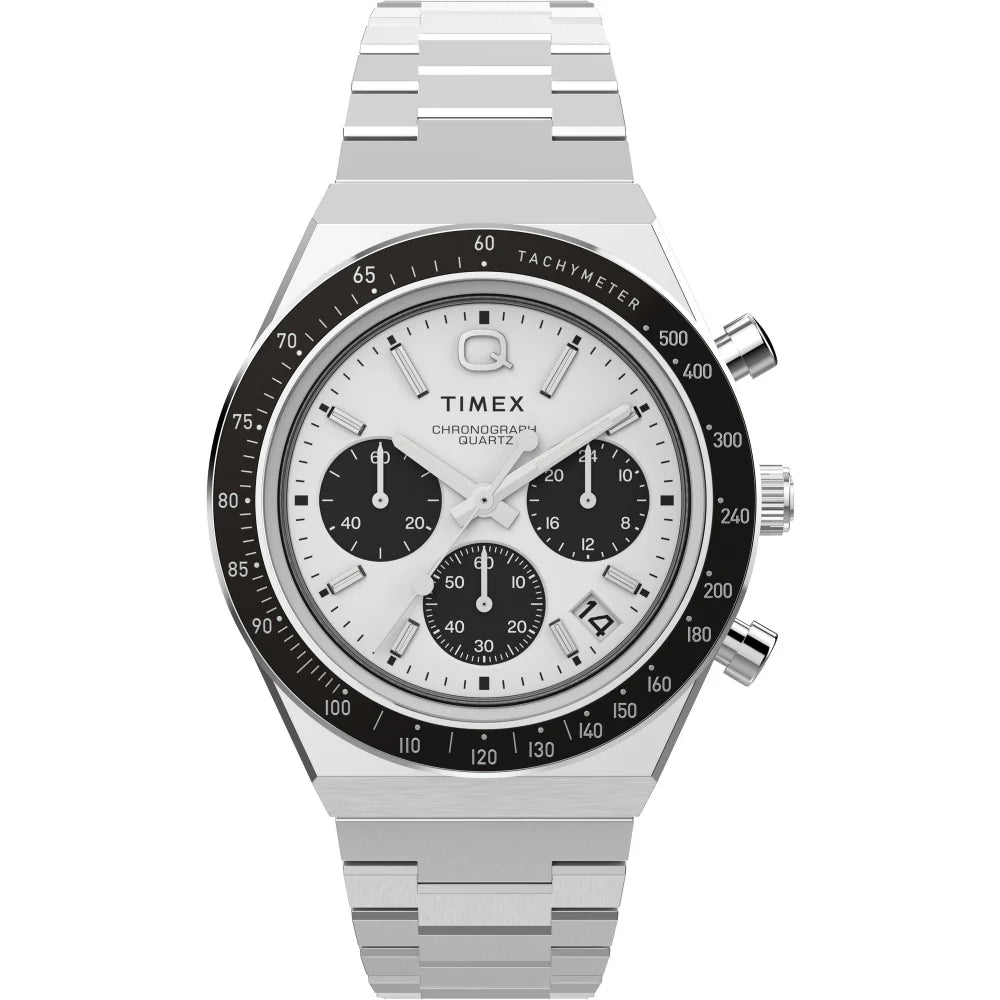 TIMEX PANDA Stainless Steel Q Men White Round Dial Analog Watch - Tw2W53300Uj - KRISHNA WATCH COMPANY