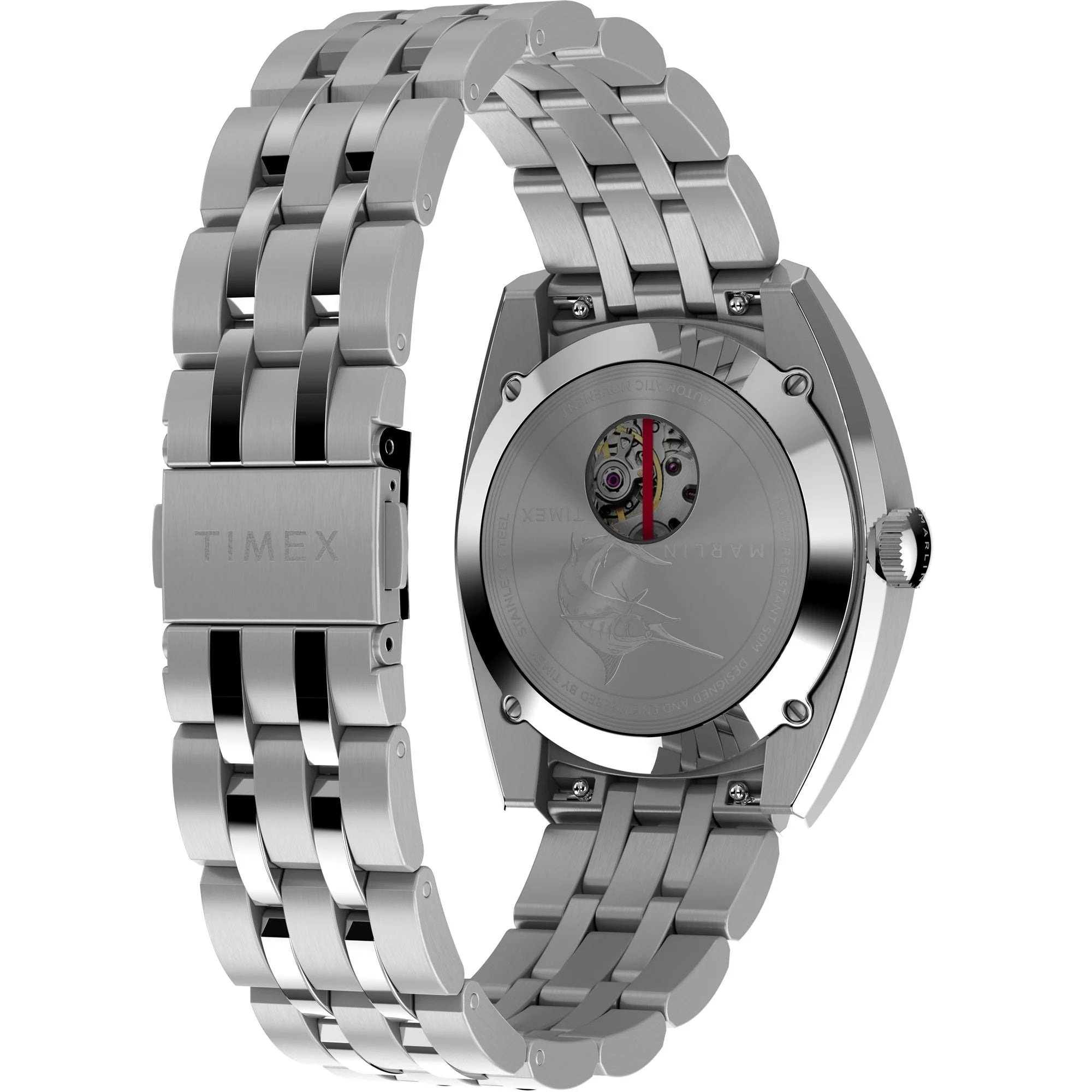 TIMEX Marlin Men Black Tonneau Dial Automatic Analog Watch - TW2W58800UJ - KRISHNA WATCH COMPANY