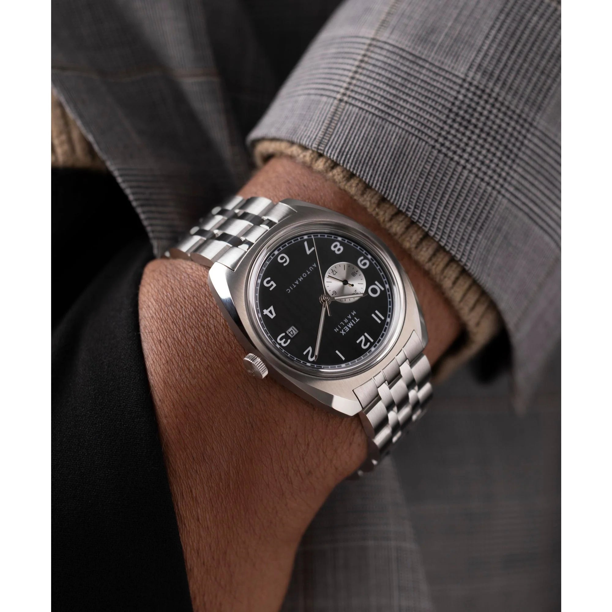 TIMEX Marlin Men Black Tonneau Dial Automatic Analog Watch - TW2W58800UJ - KRISHNA WATCH COMPANY