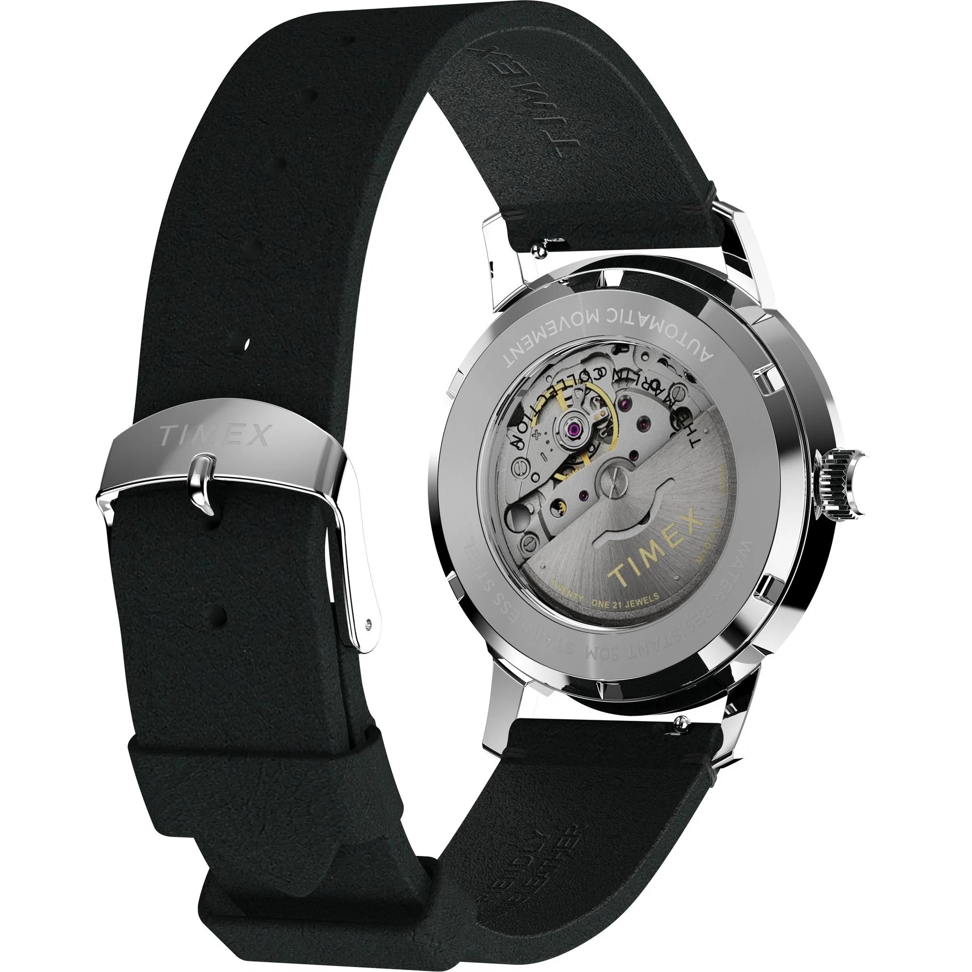 TIMEX Marlin Men Black Round Dial Automatic Analog Watch - TW2W59700UJ - KRISHNA WATCH COMPANY