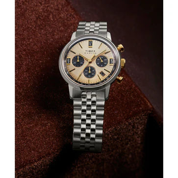 TIMEX Marlin PANDA Men Champagne Round Dial Analog Watch - TW2W60100UJ - KRISHNA WATCH COMPANY