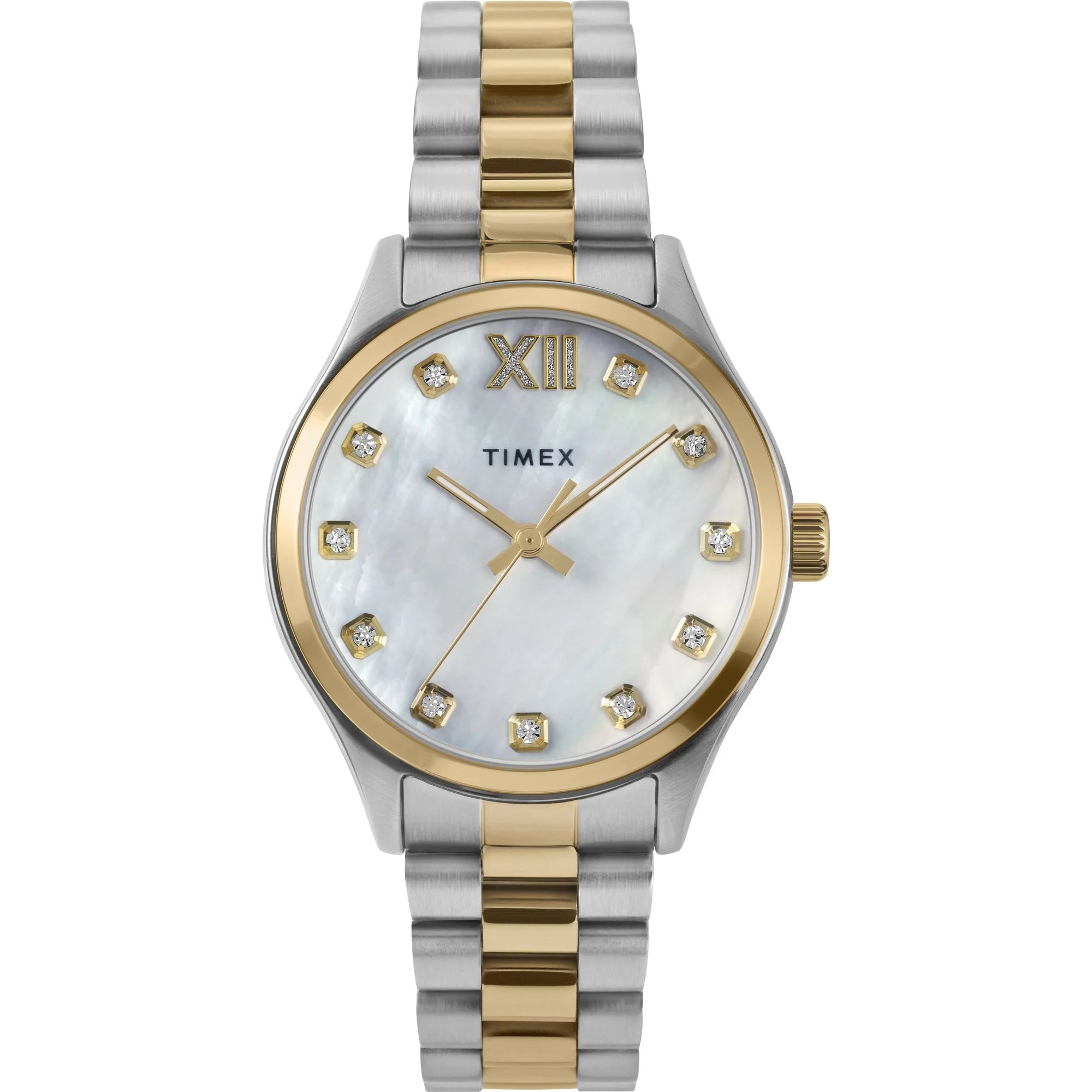 TIMEX Trend Women Mother of Pearl White Round Dial Analog Watch - TW2W85500UJ - KRISHNA WATCH COMPANY