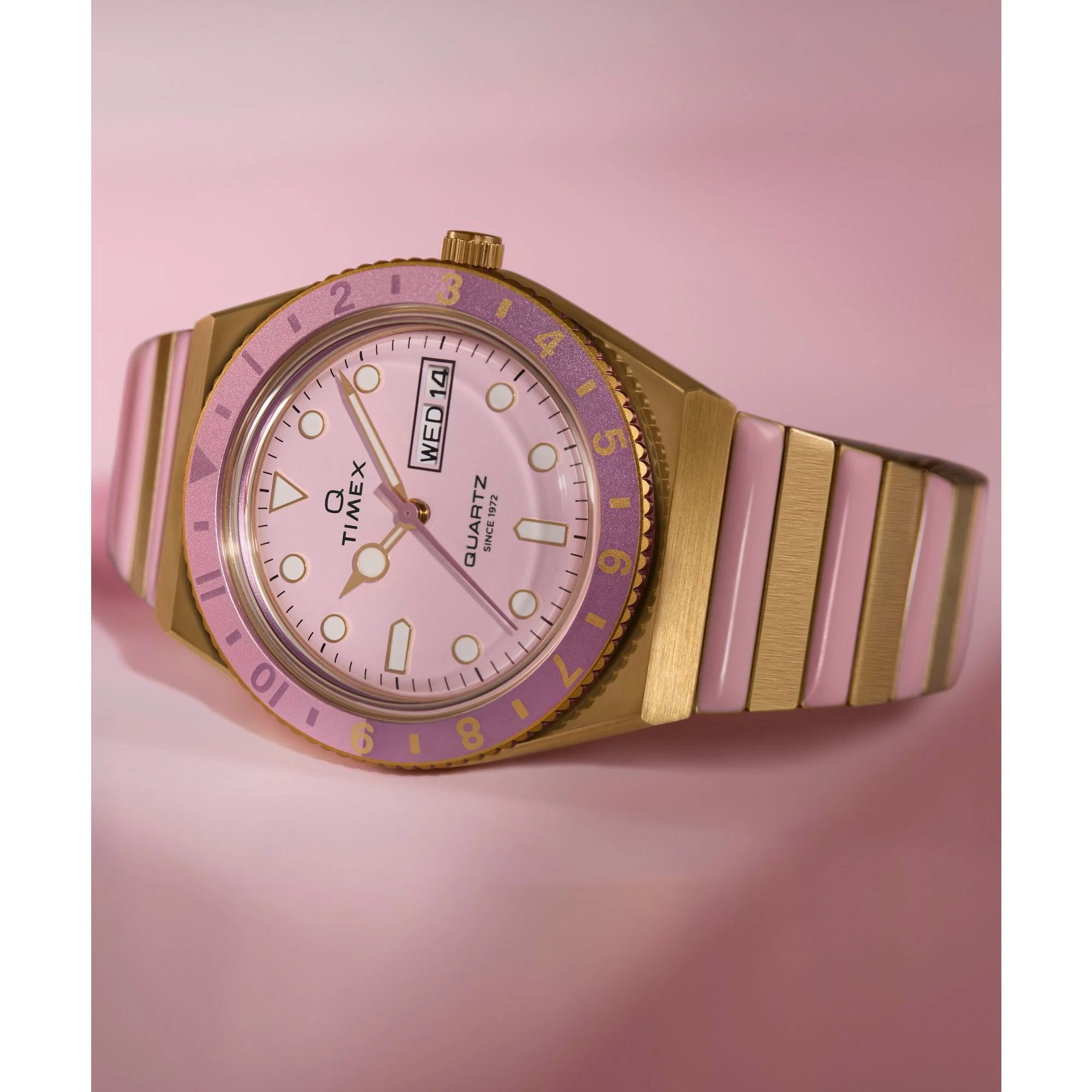 Q Timex Pink Round Dial Analog Women's Watch - TW2W87600UJ - KRISHNA WATCH COMPANY