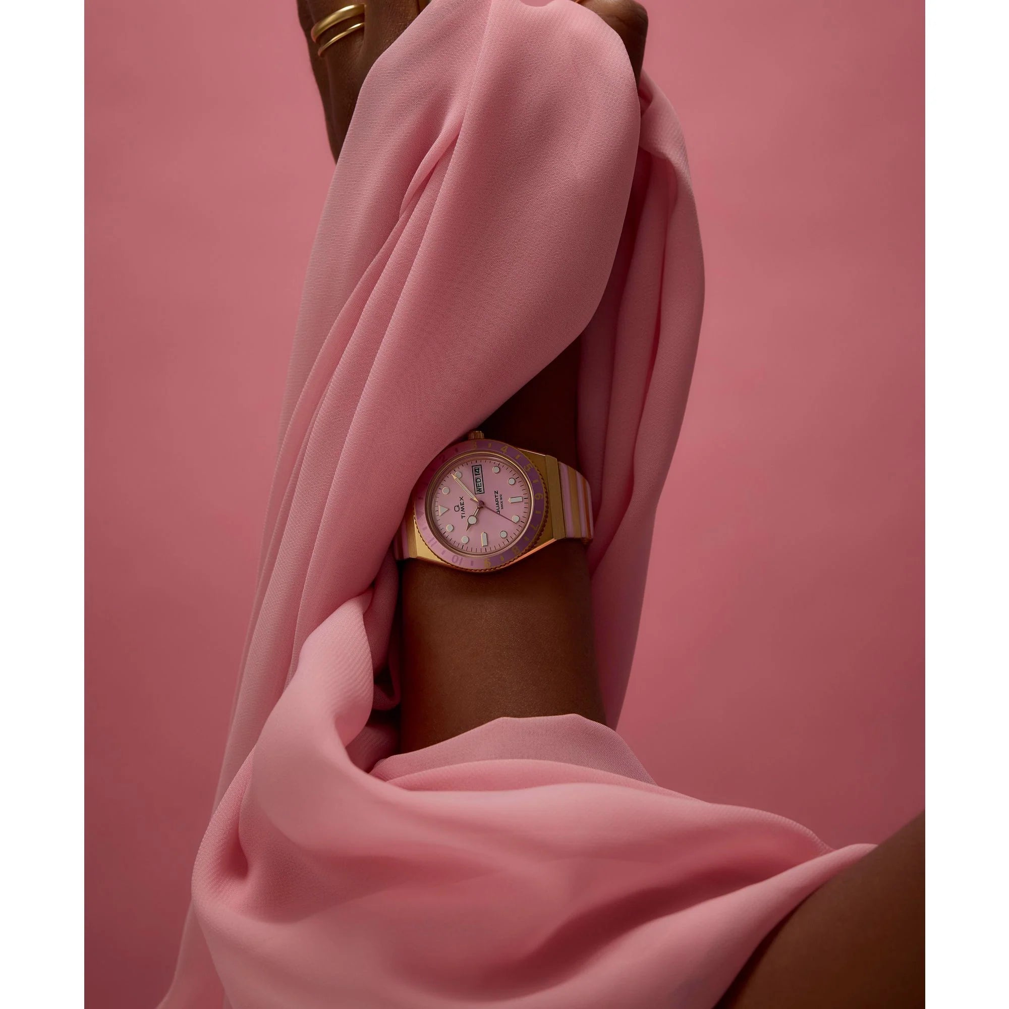 Q Timex Pink Round Dial Analog Women's Watch - TW2W87600UJ - KRISHNA WATCH COMPANY