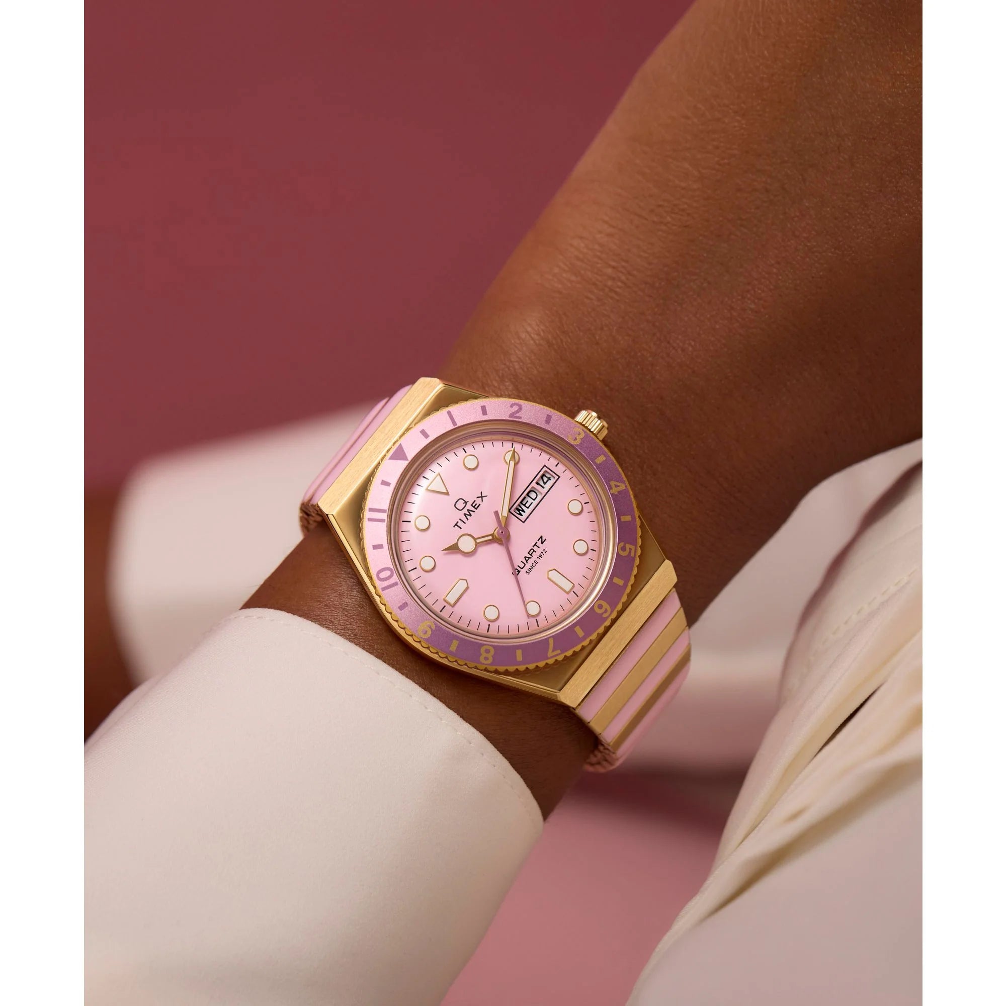 Q Timex Pink Round Dial Analog Women's Watch - TW2W87600UJ - KRISHNA WATCH COMPANY