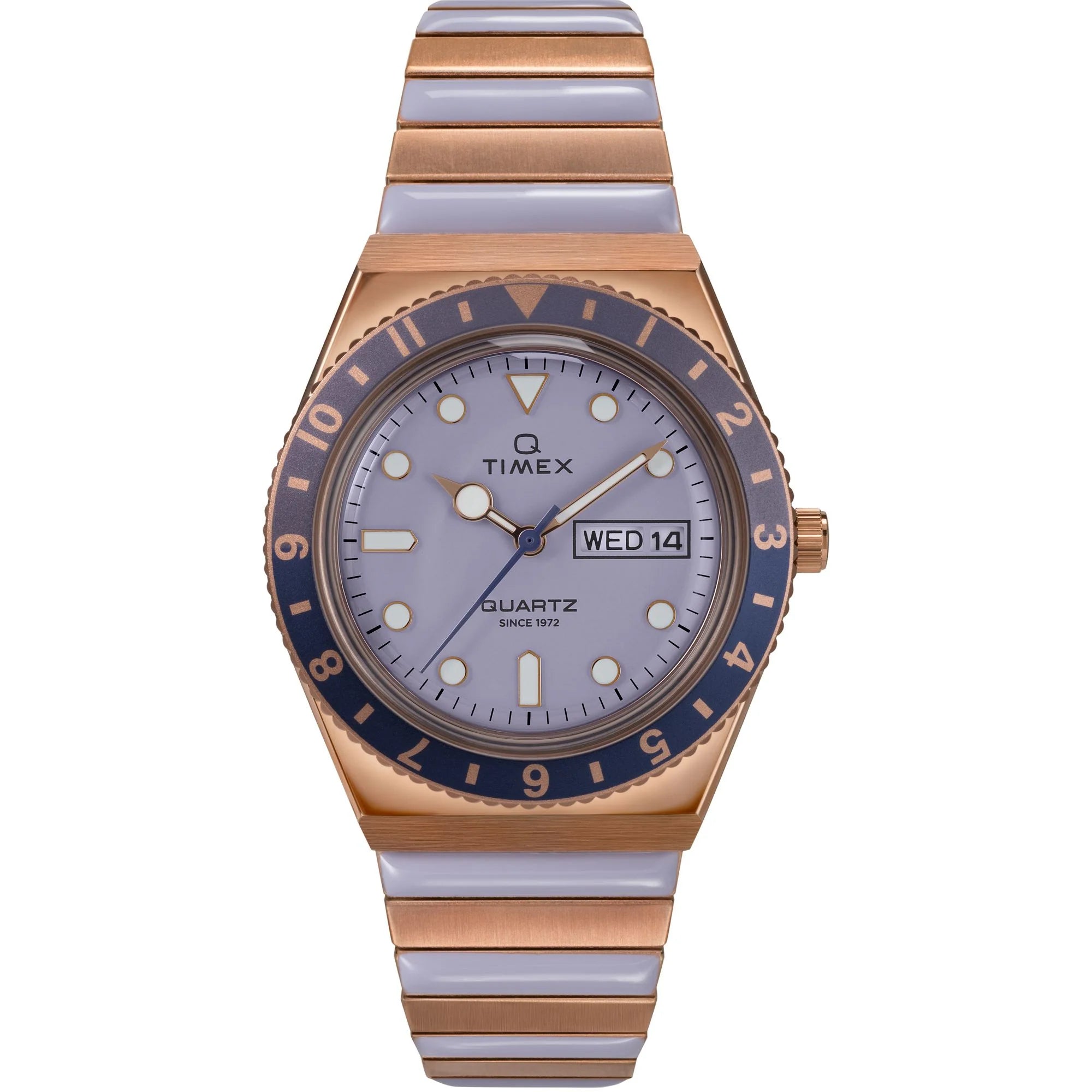 Q Timex Purple Round Dial Analog Women's Watch - TW2W87700UJ - KRISHNA WATCH COMPANY