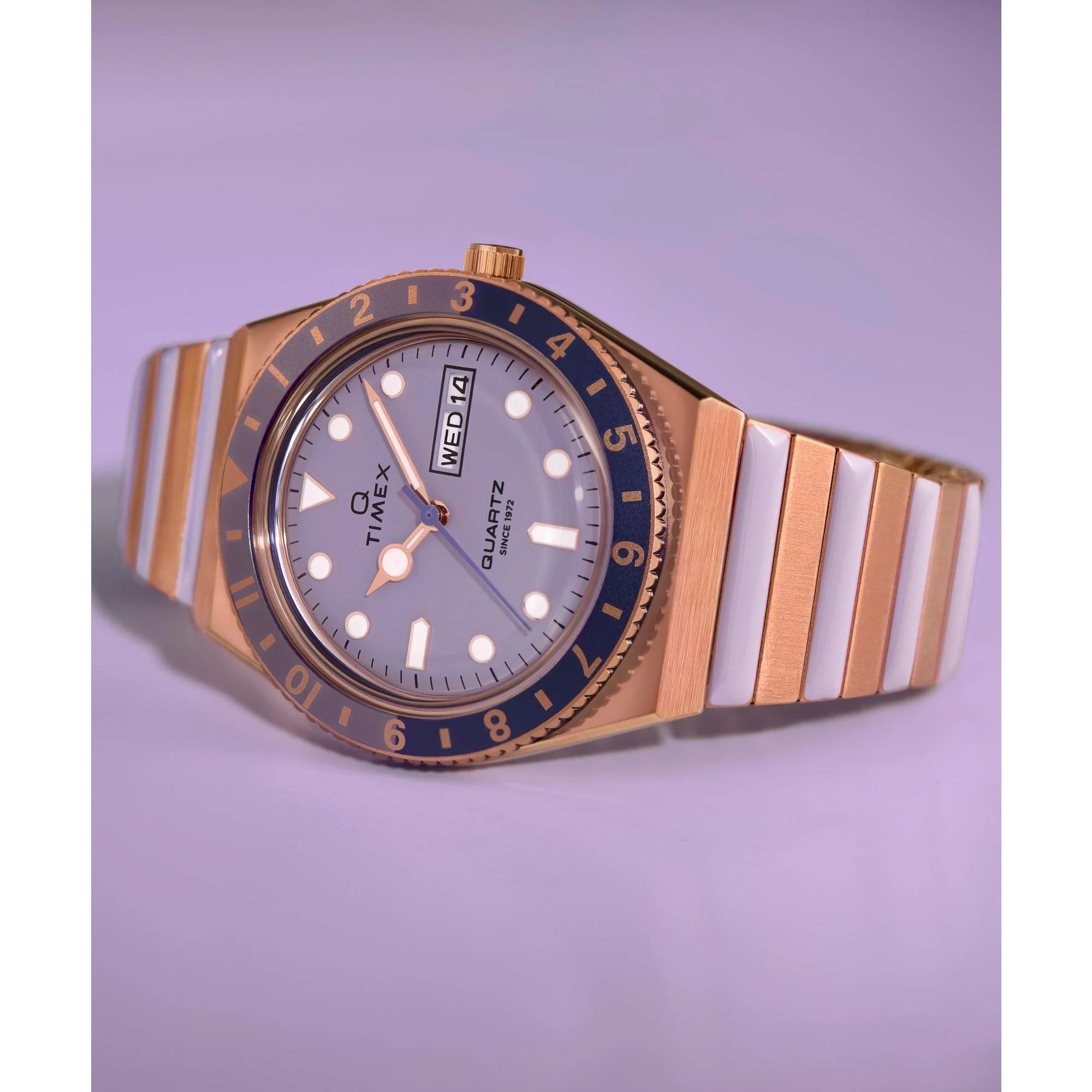 Q Timex Purple Round Dial Analog Women's Watch - TW2W87700UJ - KRISHNA WATCH COMPANY