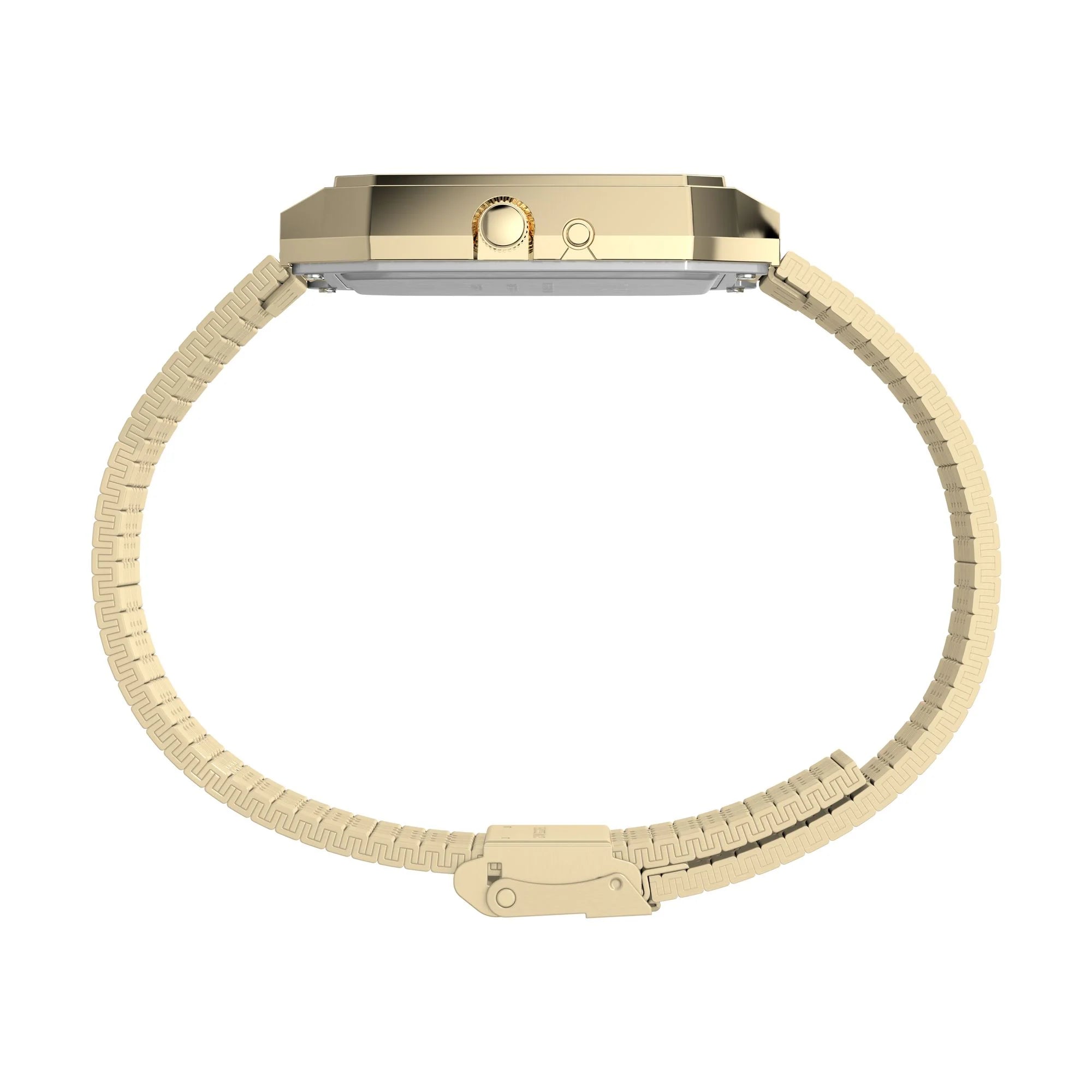Q Timex Champagne Rectangle Dial Ana-Digital Men's Watch - TW2Y06000UJ - KRISHNA WATCH COMPANY