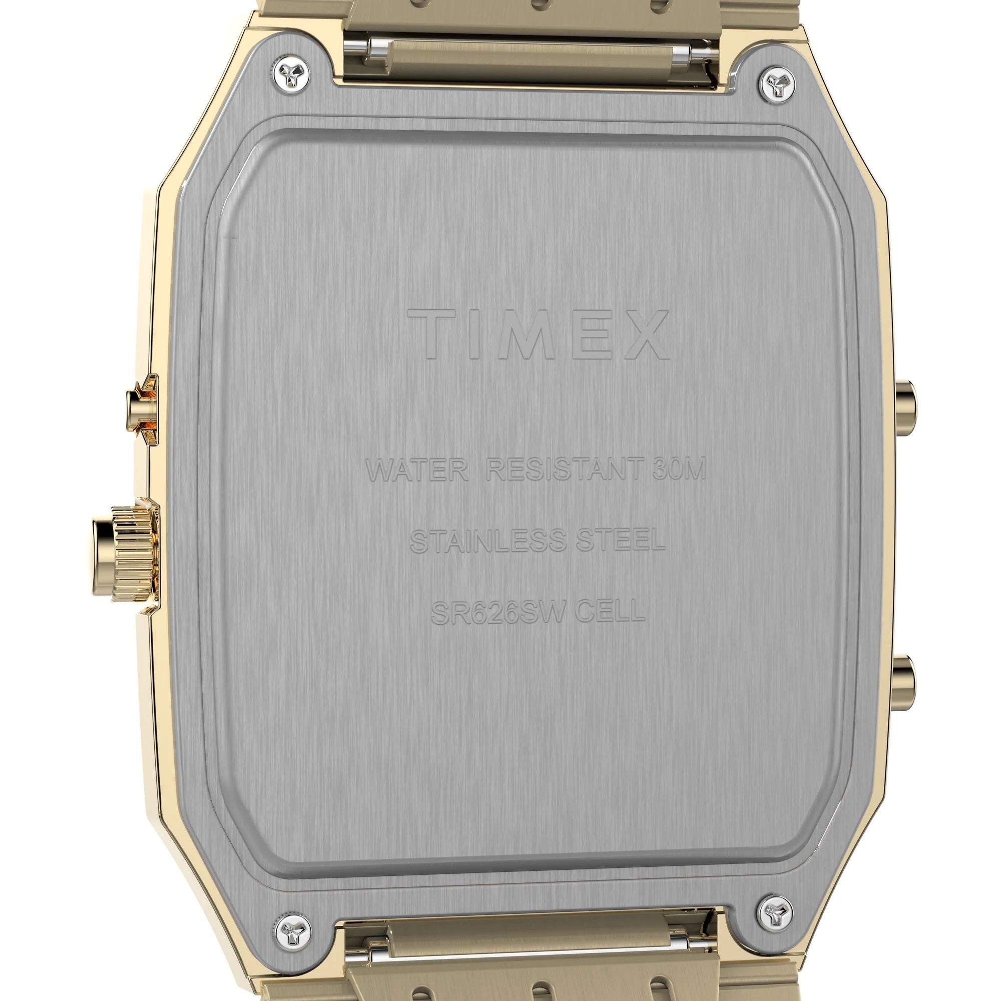 Q Timex Champagne Rectangle Dial Ana-Digital Men's Watch - TW2Y06000UJ - KRISHNA WATCH COMPANY