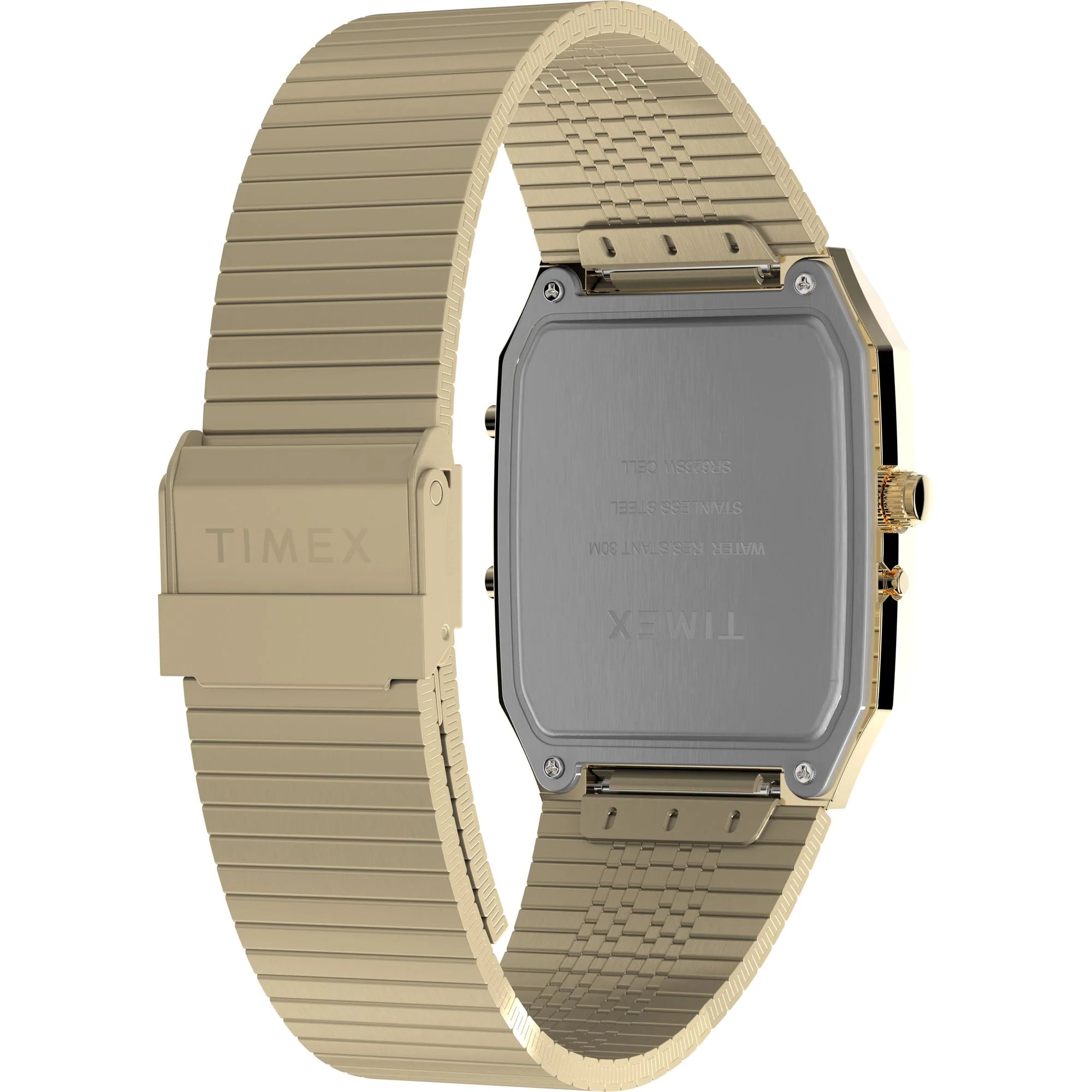 Q Timex Champagne Rectangle Dial Ana-Digital Men's Watch - TW2Y06000UJ - KRISHNA WATCH COMPANY