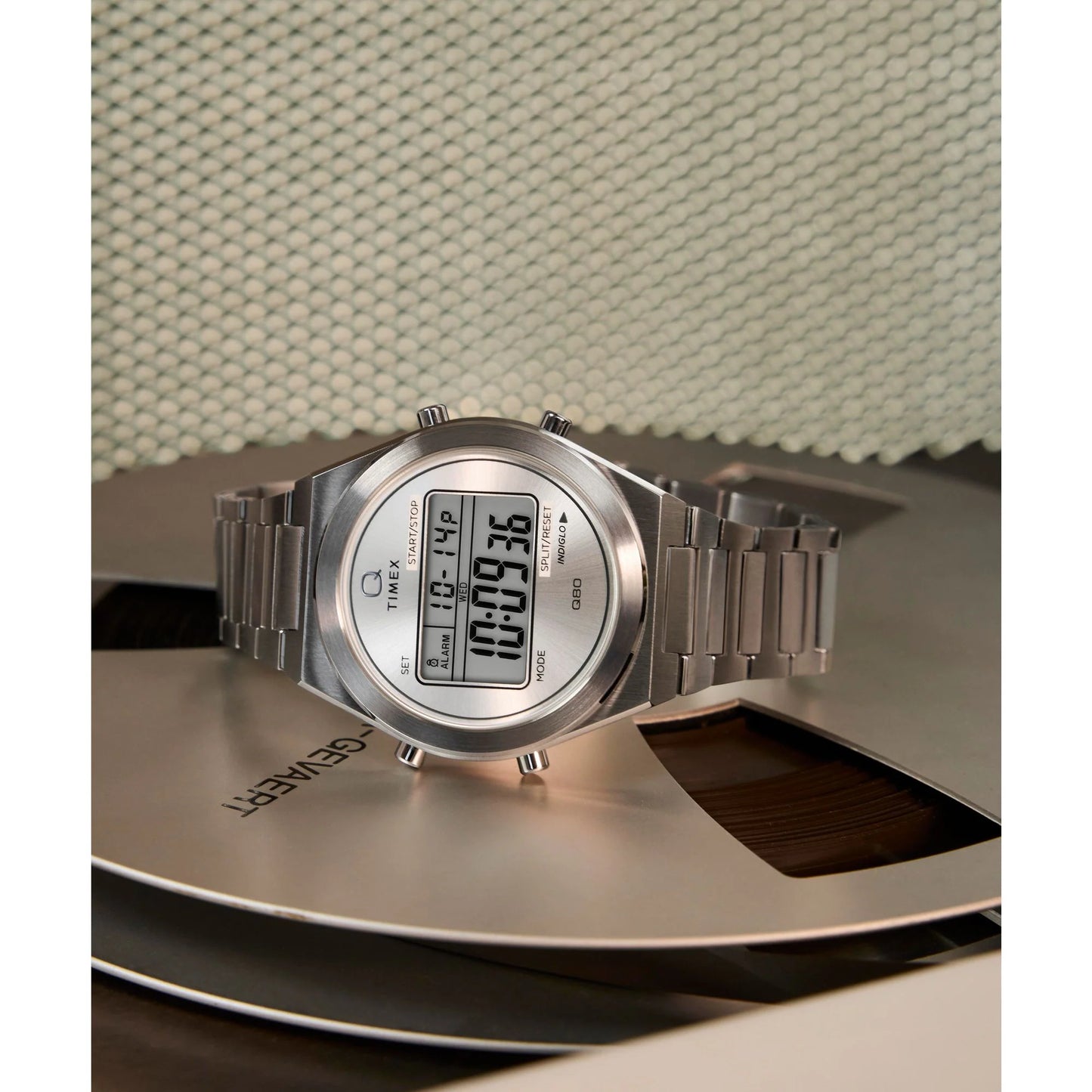 Timex Q Grey Round Dial Digital Men's Watch - TW2Y09800UJ