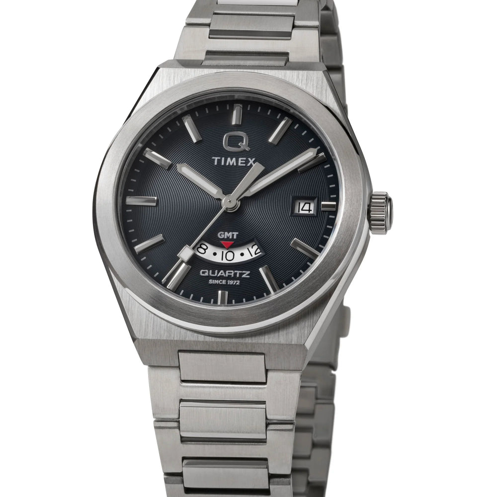 Timex Q Black Round Dial Analog Men's Watch - TW2Y12100UJ - KRISHNA WATCH COMPANY