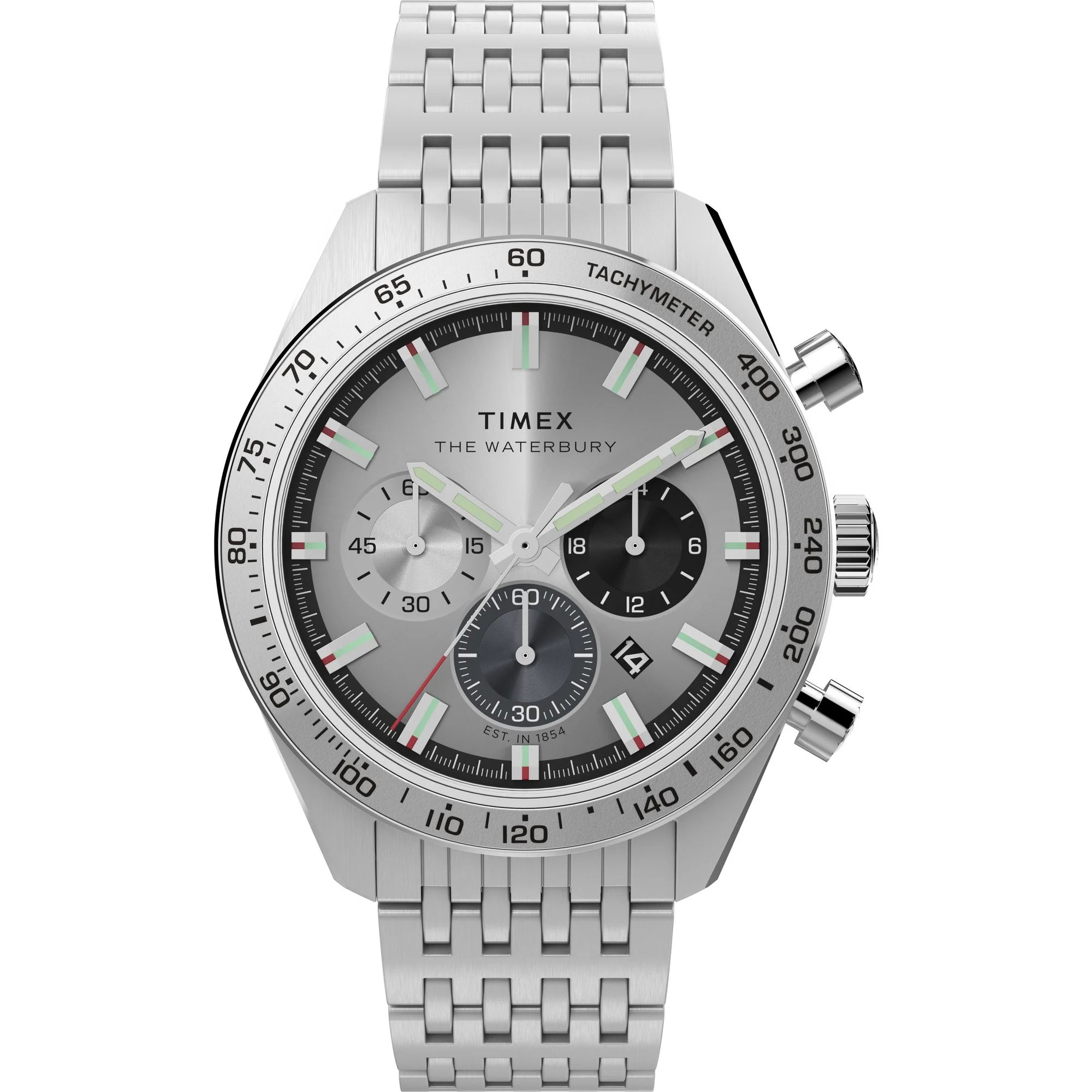 TIMEX Waterbury Silver-Tone Round Dial Analog Men's Watch - TW2Y18700UJ - KRISHNA WATCH COMPANY
