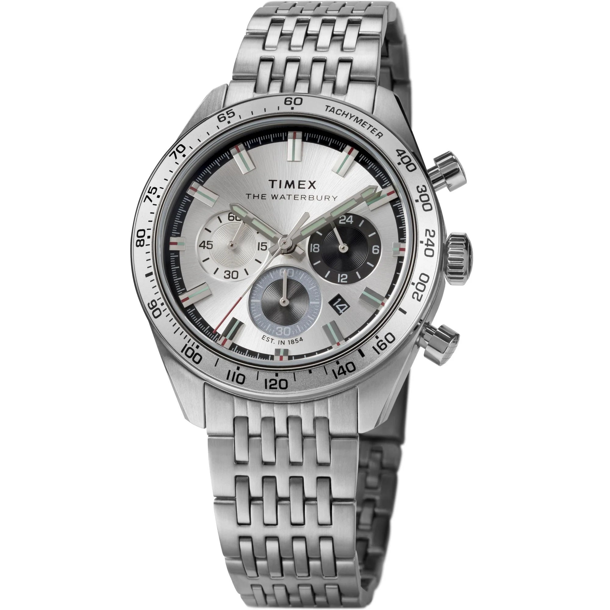 TIMEX Waterbury Silver-Tone Round Dial Analog Men's Watch - TW2Y18700UJ - KRISHNA WATCH COMPANY