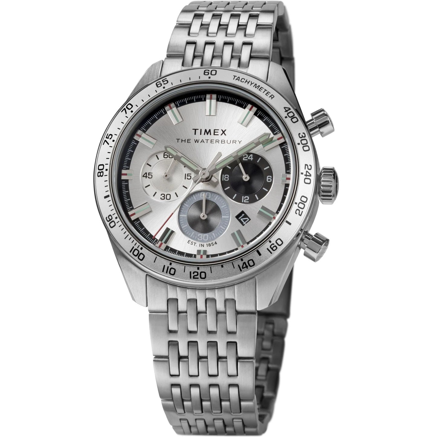 TIMEX Waterbury Silver-Tone Round Dial Analog Men's Watch - TW2Y18700UJ