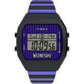 Timex x Wednesday T80 36mm Stainless Steel Expansion Band Watch - TW2Y19500X6