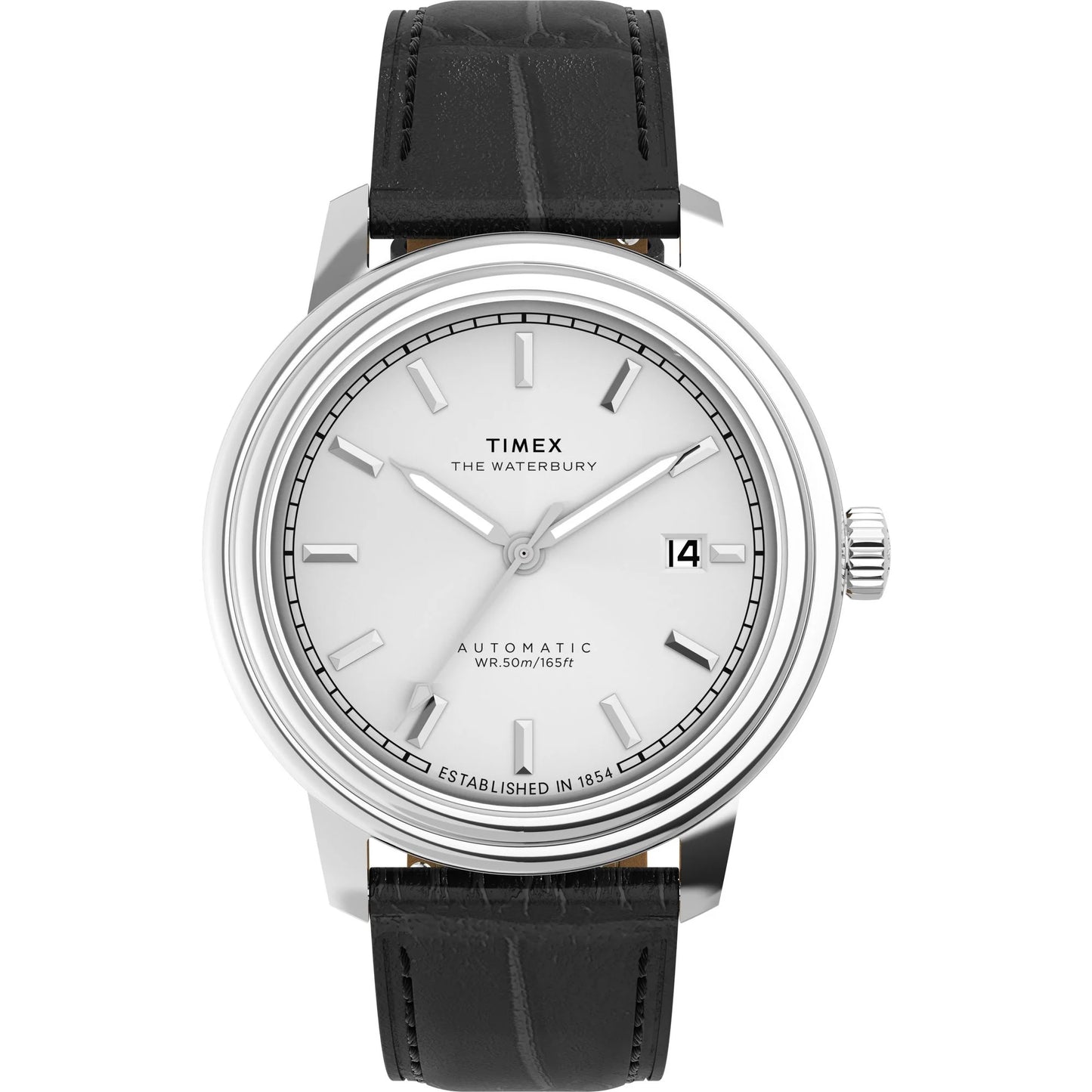 TIMEX Waterbury Silver-Tone Round Dial Mechanical Automatic Men's Watch - TW2Y22900UJ