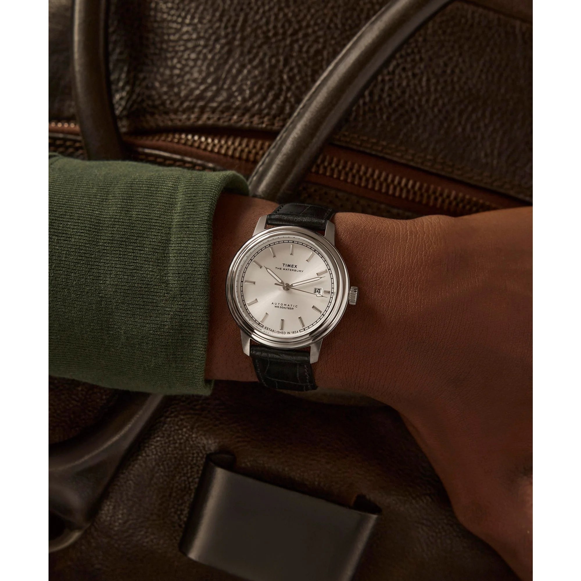 TIMEX Waterbury Silver-Tone Round Dial Mechanical Automatic Men's Watch - TW2Y22900UJ - KRISHNA WATCH COMPANY