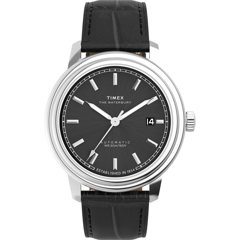 TIMEX Waterbury Black Round Dial Mechanical Automatic Men's Watch - TW2Y23000UJ - KRISHNA WATCH COMPANY