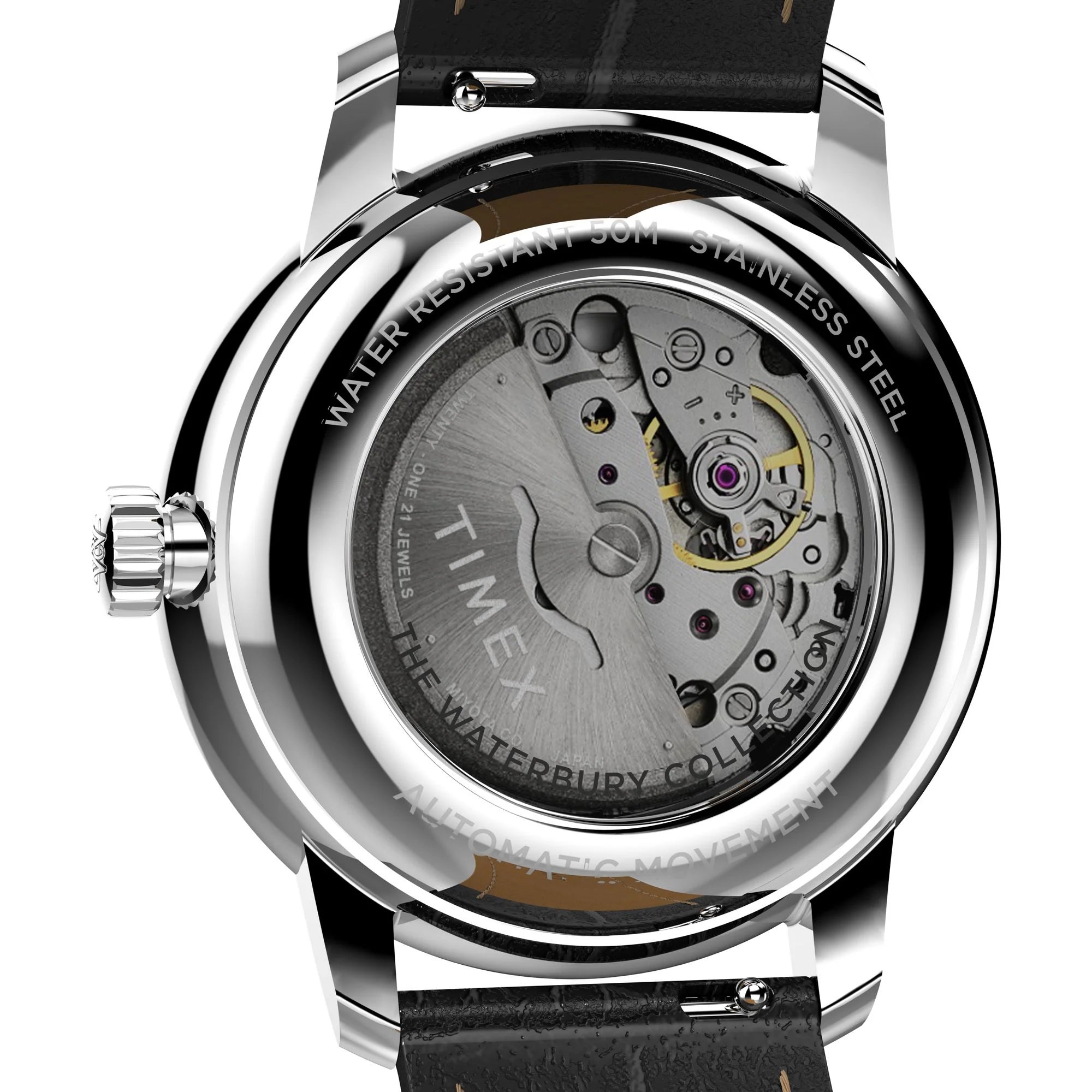 TIMEX Waterbury Black Round Dial Mechanical Automatic Men's Watch - TW2Y23000UJ - KRISHNA WATCH COMPANY