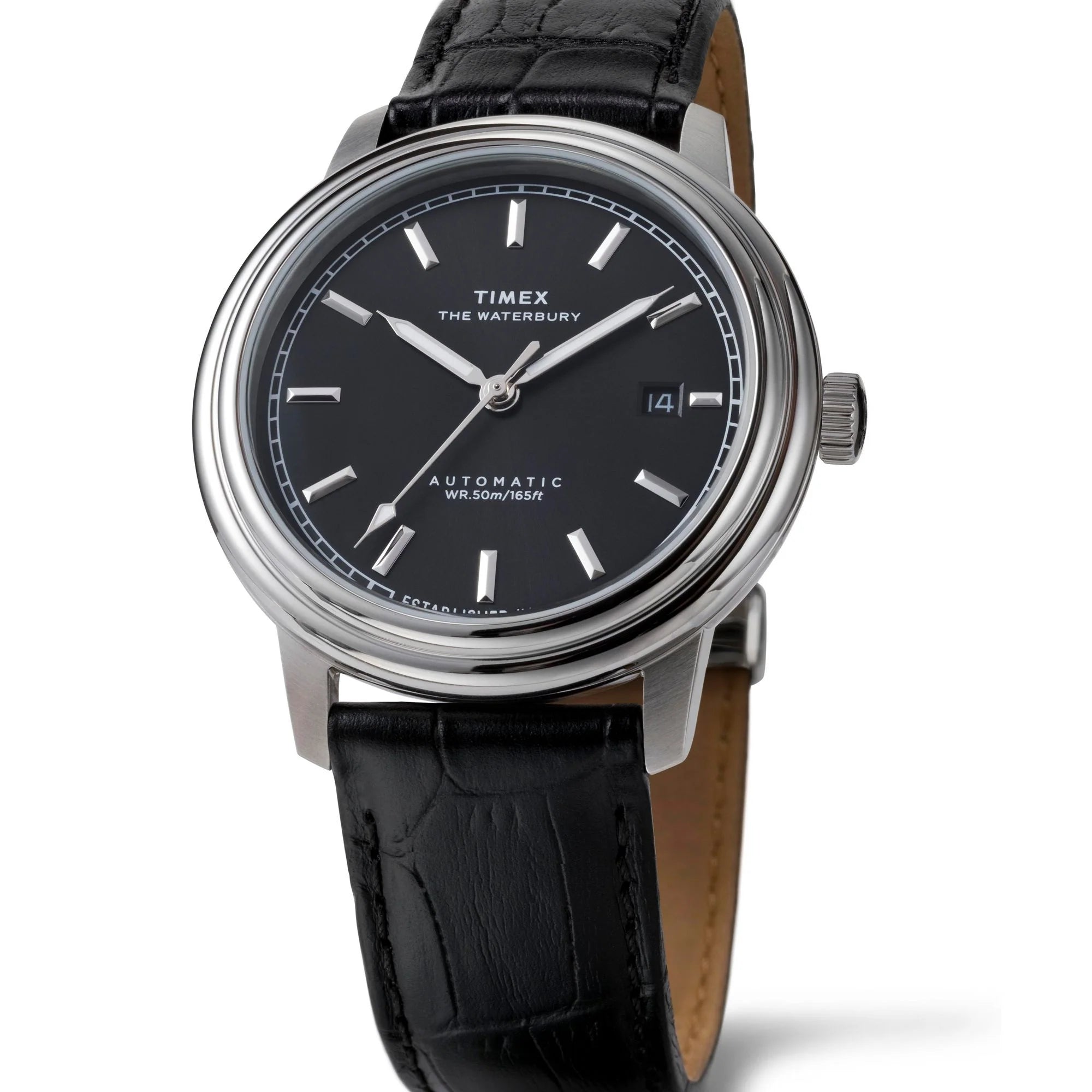 TIMEX Waterbury Black Round Dial Mechanical Automatic Men's Watch - TW2Y23000UJ - KRISHNA WATCH COMPANY