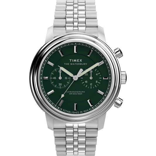 TIMEX Waterbury Green Round Dial Analog Men's Watch - TW2Y23600UJ