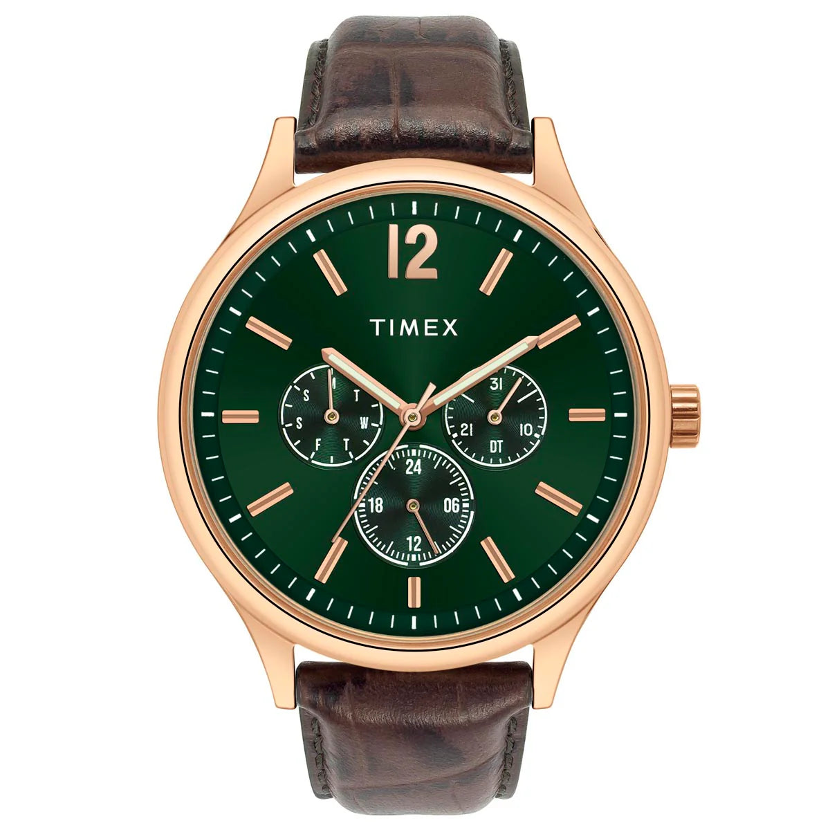 Timex Men Green Round Dial Analog Watch - TWEG18434 - KRISHNA WATCH COMPANY
