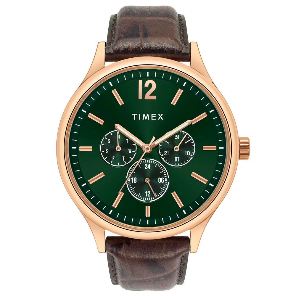 Timex Men Green Round Dial Analog Watch - TWEG18434 - KRISHNA WATCH COMPANY