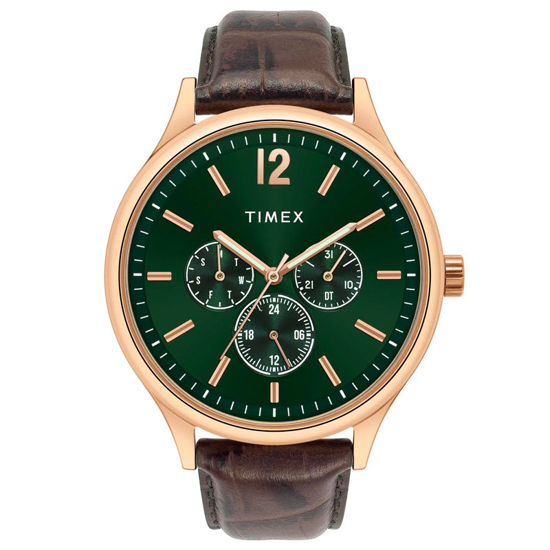 Timex Men Green Round Dial Analog Watch - TWEG18434 - KRISHNA WATCH COMPANY
