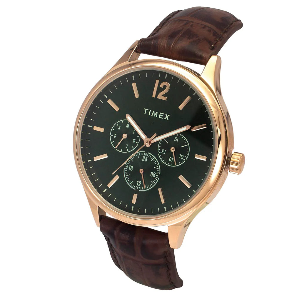 Timex Men Green Round Dial Analog Watch - TWEG18434 - KRISHNA WATCH COMPANY