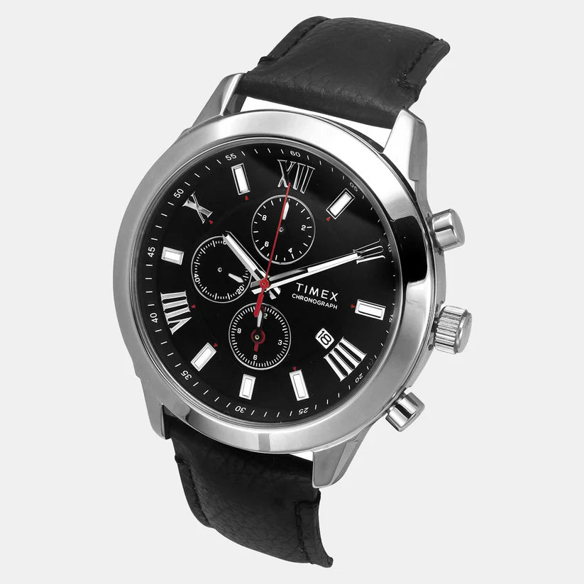 Timex Men Brass Dial & Leather Straps Analogue Chronograph Watch - TWEG18509 - KRISHNA WATCH COMPANY