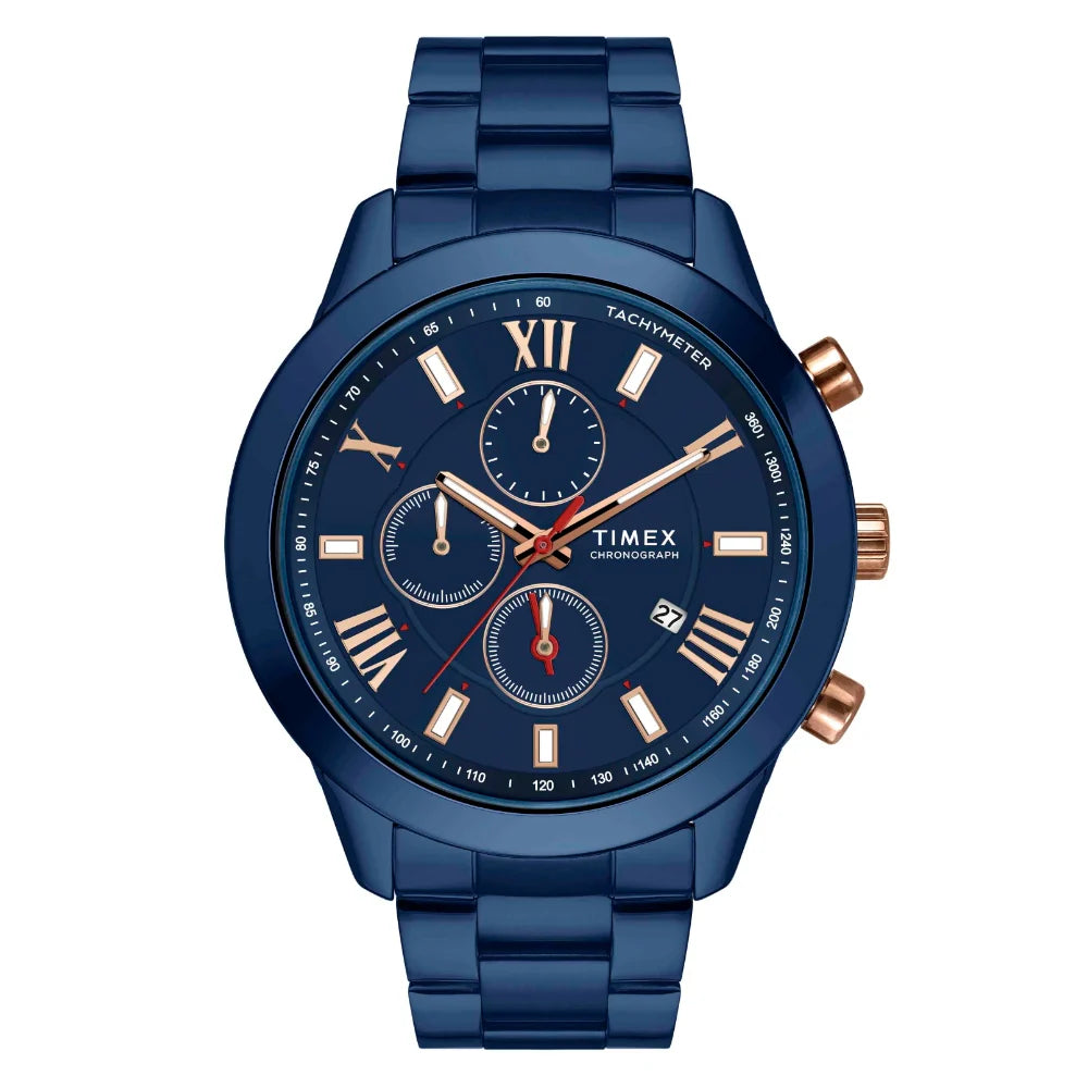 Timex Cosmic Awe Men Chronograph Round Dial Blue Watch - TWEG18517 - KRISHNA WATCH COMPANY