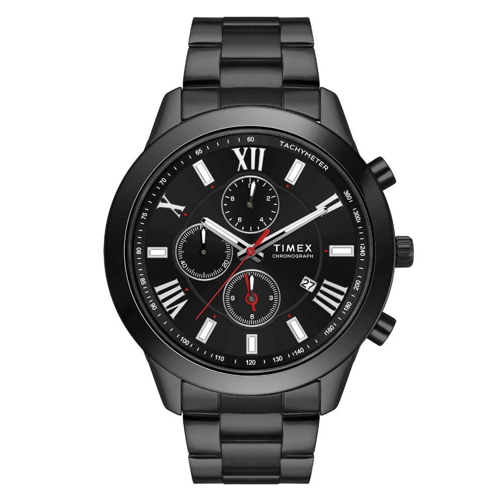 Timex Cosmic Awe Men Chronograph Round Dial Black Watch - TWEG18518 - KRISHNA WATCH COMPANY