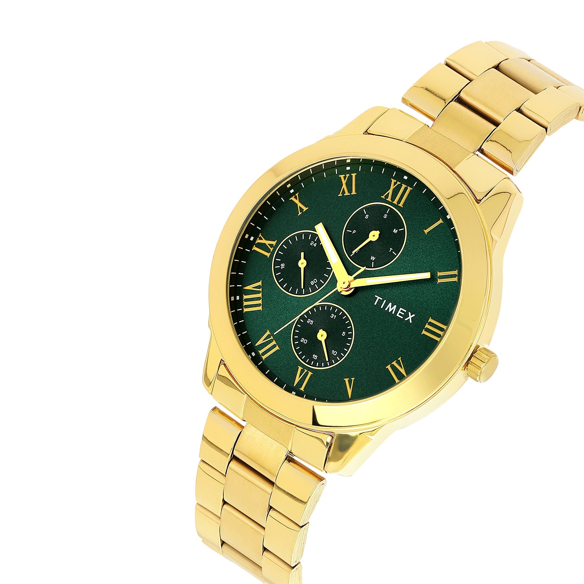 Timex Full Roman Green 45 mm Dial Astrological Men's Watch - TWEG18527 - KRISHNA WATCH COMPANY