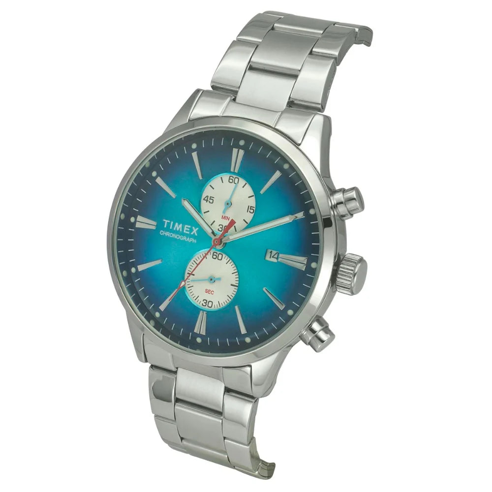 Timex Cosmic Awe Men Chronograph Round Dial Teal Watch - TWEG19931 - KRISHNA WATCH COMPANY